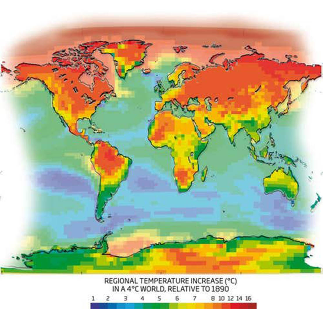 Климатическая карта потепления